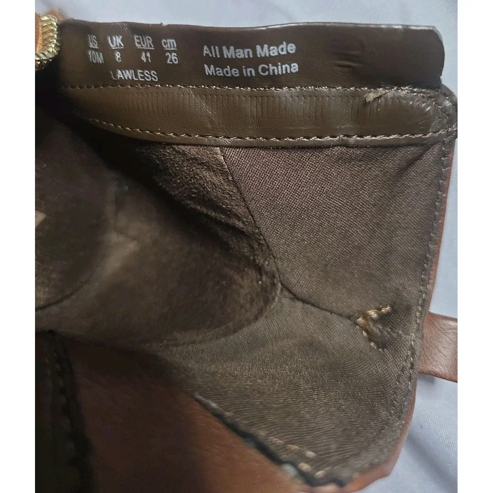 Dr Scholls Lawless Copper Brown Western Ankle Booties Side Zip Women Size 10M